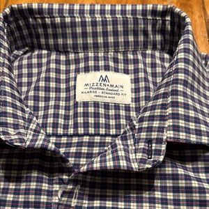 Mizzen+Main Men's Navy and Red Checkered Shirt